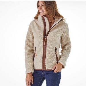Patagonia Divided Sky Fleece Jacket Cream Zip Gorpcore Cozy Women’s Size Small